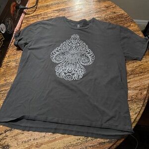 Charcoal Graphic Tee with Intricate Design